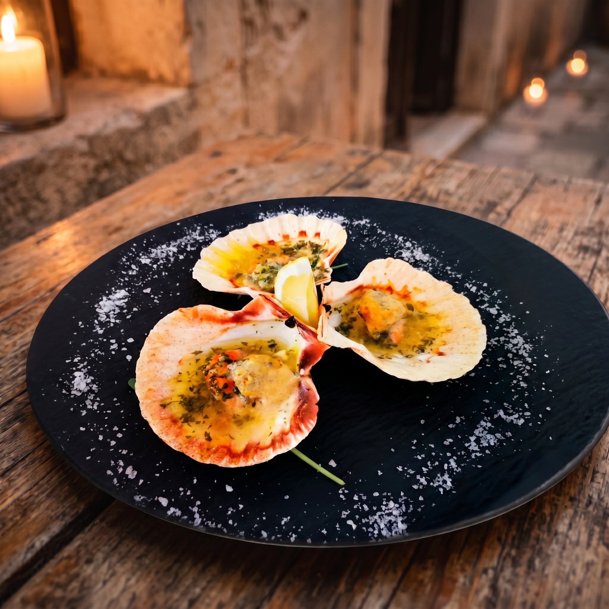 Pjenušci u Ljusci — baked scallops in shells